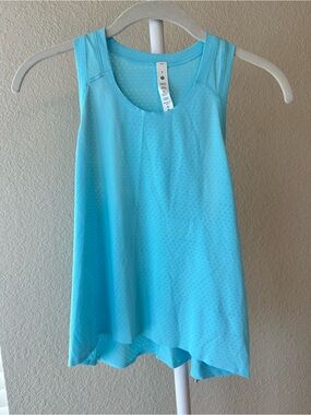 Lululemon cyan blue fast and free race length tank top size 4 NWT